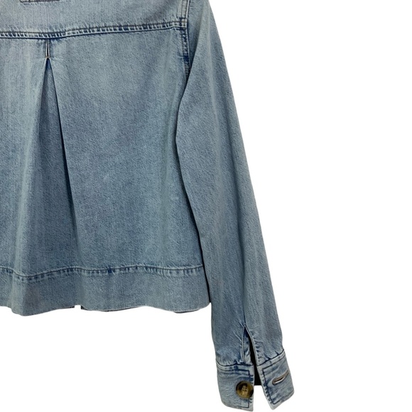 LOFT Jean Jacket Denim Blue Size Small A8 - Picture 10 of 14